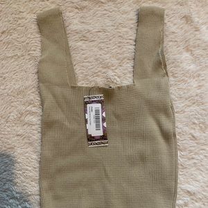 tan cropped tank top